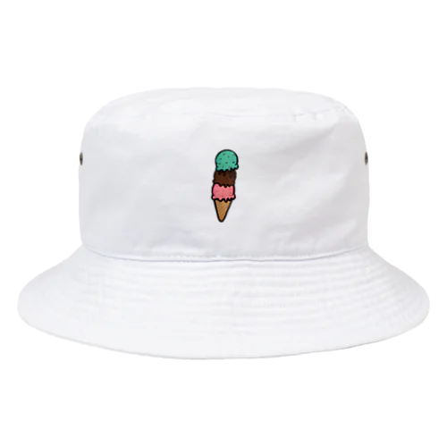 アイスクリーム3兄弟（チョコミント、チョコ、ストロベリー） Bucket Hat