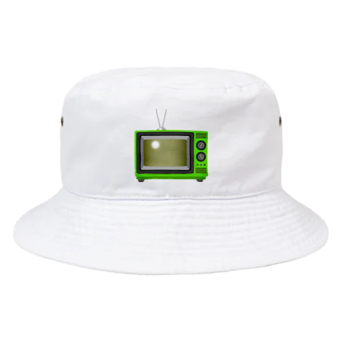 レトロな昭和の可愛い緑色テレビのイラスト Bucket Hat