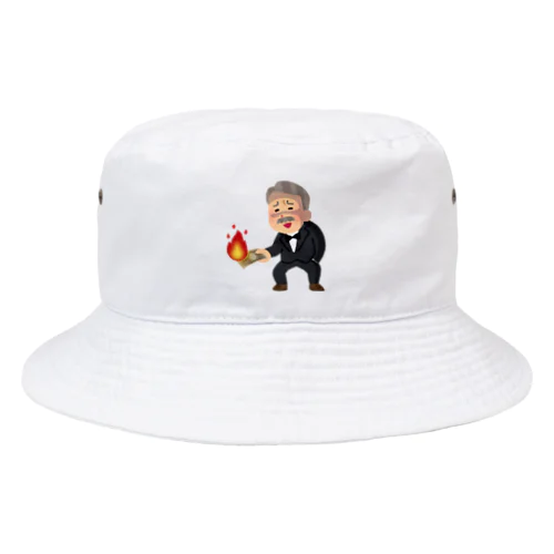 金を燃やす成金おじさん Bucket Hat