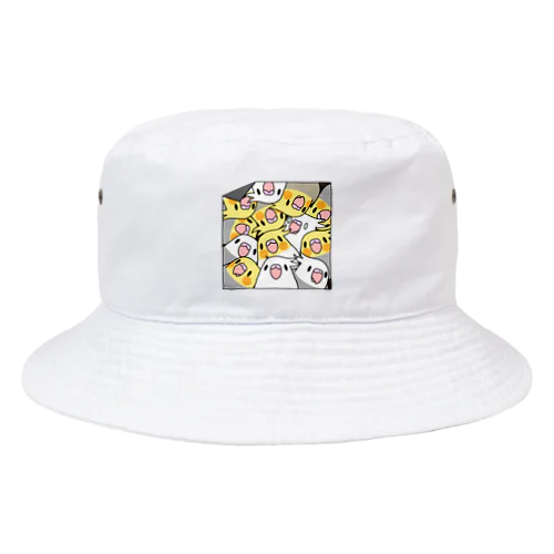 三密です！むちむちオカメインコさん【まめるりはことり】 Bucket Hat