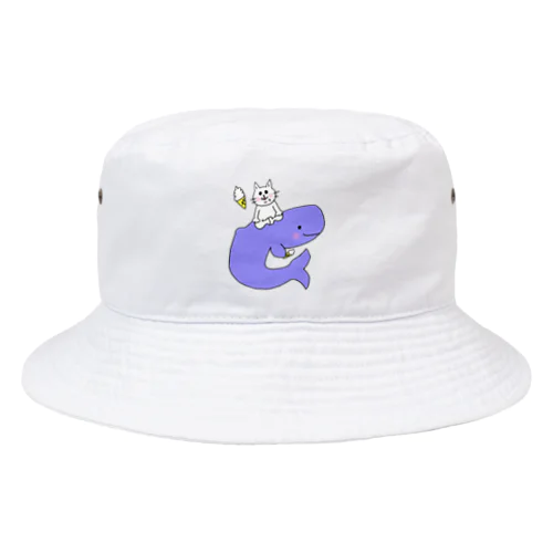 くじらとねこ（ソフトクリームカラー） Bucket Hat