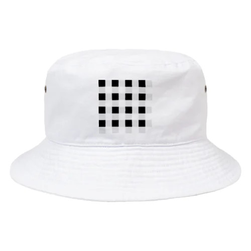 白黒チェック Bucket Hat