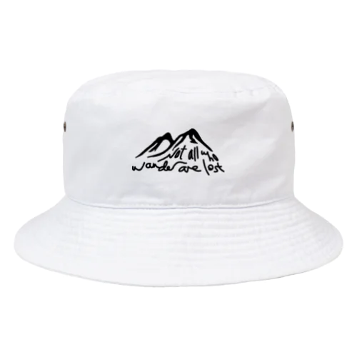 Not All Who Wander Are Lost (黒文字) Bucket Hat