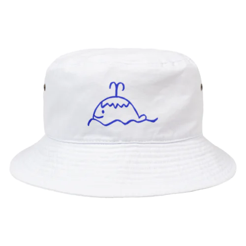 あすも楽しい くじらさん 線青 Bucket Hat