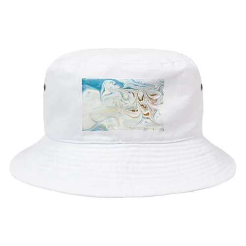 マーブル 大理石 青 ブルー Bucket Hat