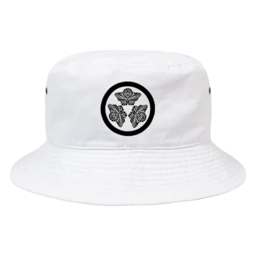 動物家紋。H.T.（三つ蔦スズメ）黒 Bucket Hat
