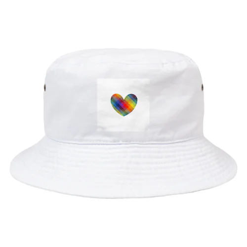 虹×ハート×虹（ホワイト） Bucket Hat