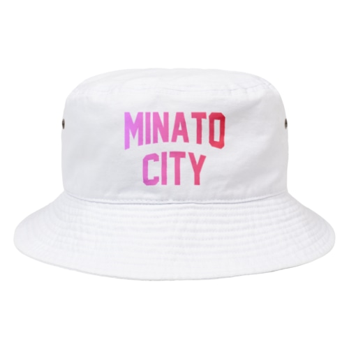 港区 MINATO CITY ロゴピンク Bucket Hat