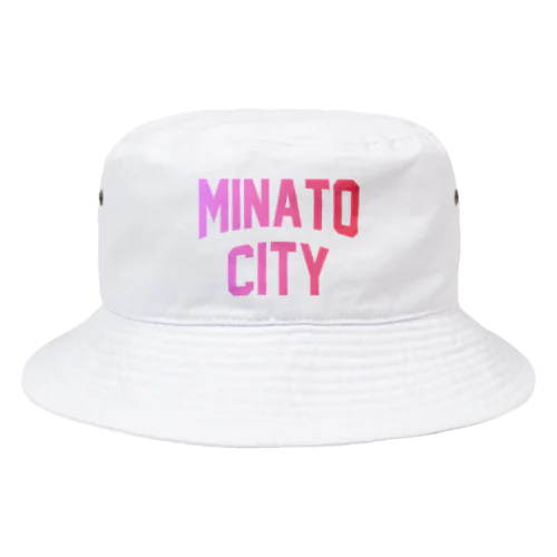 港区 MINATO CITY ロゴピンク バケットハット