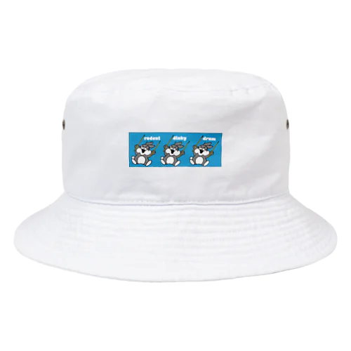 rodent dinky drum ドラムステックで遊びたいウサギ Bucket Hat