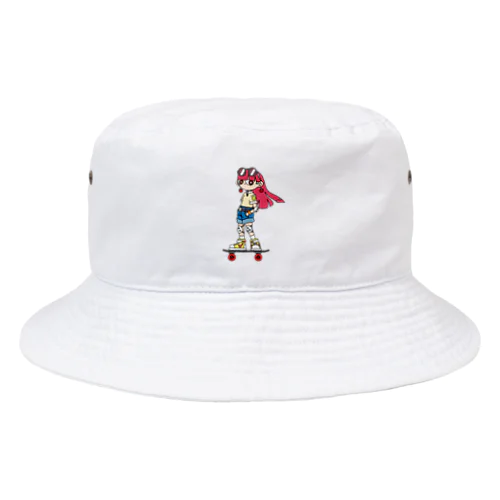 NerdCatHoodies SK8 girl 4 Bucket Hat