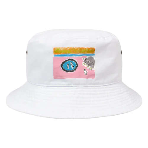 温泉街のウサ達ハット Bucket Hat