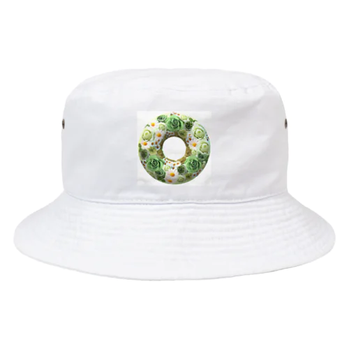 グリーンローズリース（緑の薔薇リース柄） Bucket Hat