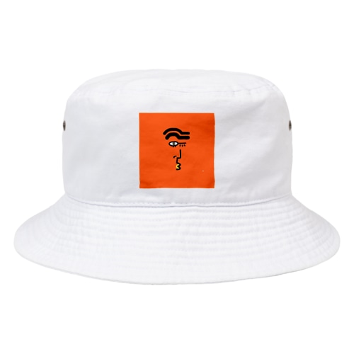 ウインクの顔/オレンジ Bucket Hat