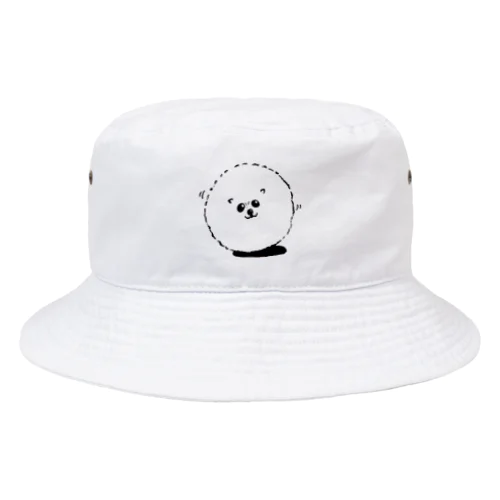 白　まんまるポメラニアン Bucket Hat