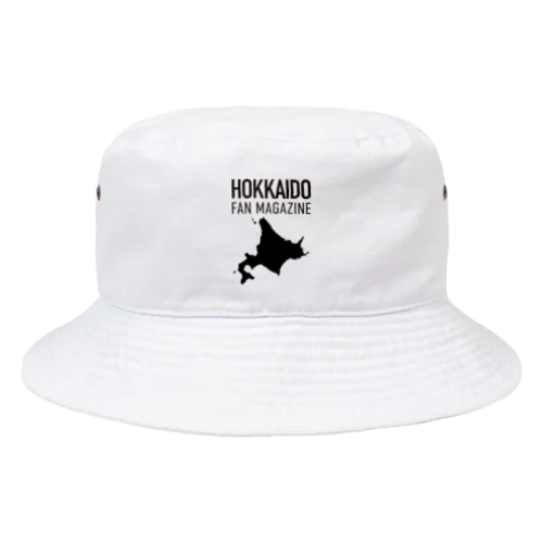 北海道ファンマガジン黒地図ロゴ Bucket Hat