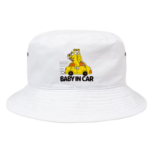 BABY IN CAR　イエロー（背景なし） Bucket Hat