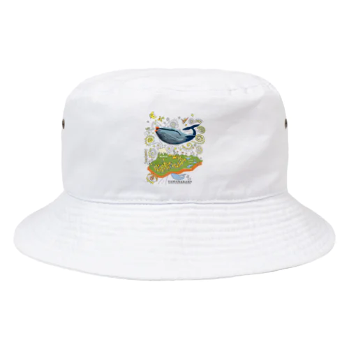 山中湖はクジラの形です Bucket Hat