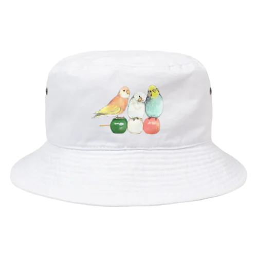 インコと三色団子（いきもの×たべものシリーズ） Bucket Hat