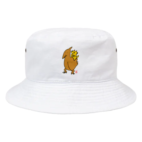 プテラノドンと黄色いネコ Bucket Hat