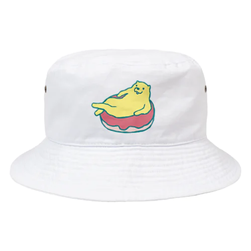 くつろぐこいぬとドーナツ Bucket Hat