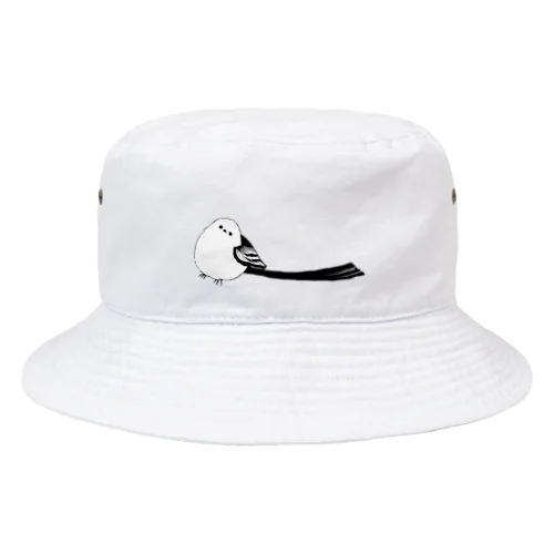 キュートなシマエナガ（モノクロ） Bucket Hat