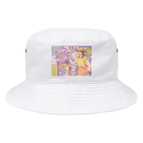 夢と道(ちょっと色違い＆横幅短縮) Bucket Hat