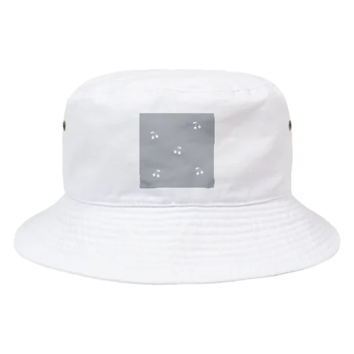 サクランボ柄 グレーブルー Bucket Hat