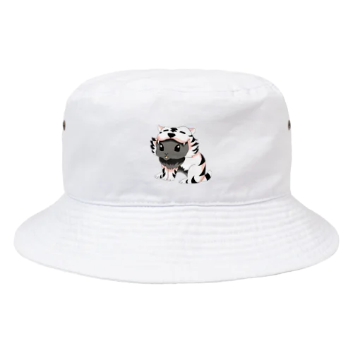 干支うさぎシリーズ　虎　白 Bucket Hat