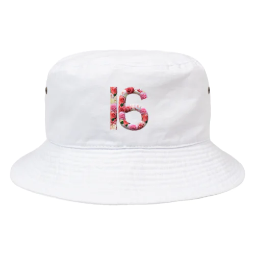 フラワー数字シリーズ「16」 Bucket Hat