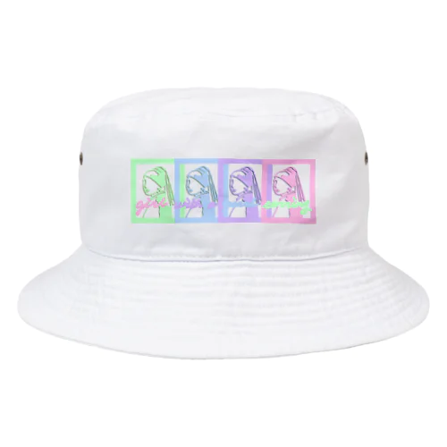 ヨハネス•フェルメール　真珠の耳飾りの少女　シルエットパステル版 Bucket Hat