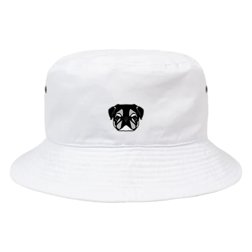 黒パグ_シンプルver. Bucket Hat