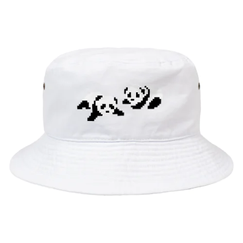 生後100日のドット絵ふたごなパンダ Bucket Hat