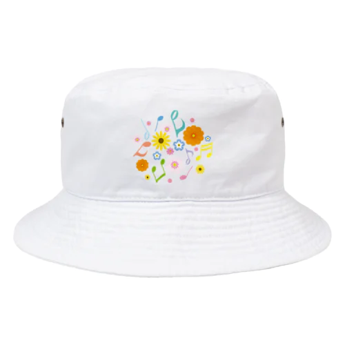 きれいな花と音符 Bucket Hat