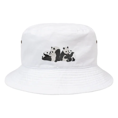 寄り添う　親子パンダ Bucket Hat