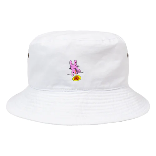 お絵描き「パスタ食べるウサギ」 Bucket Hat