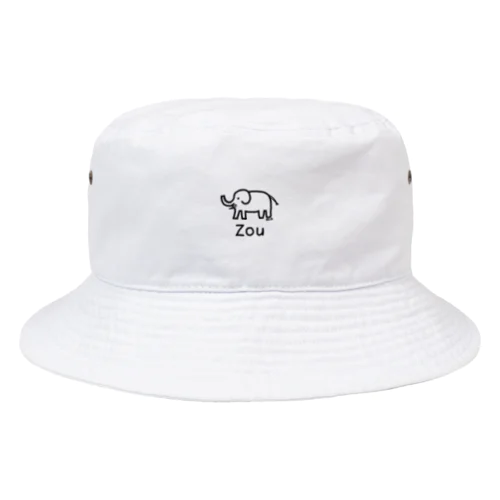 Zou (ゾウ) 黒デザイン Bucket Hat
