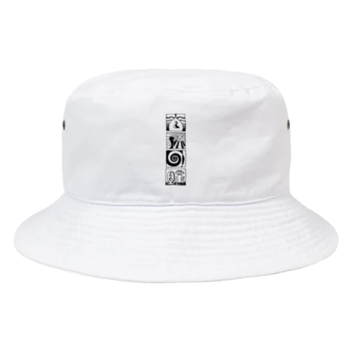 太陽の眼 文字絵SP(黒/縦長/両面) Bucket Hat