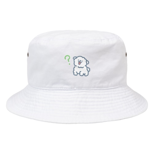 白くてポワポワの犬（ハテナ） Bucket Hat