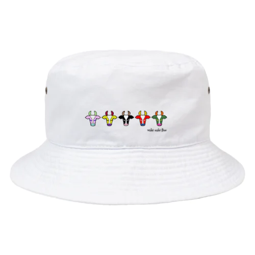 ウシウシファイブ／白 Bucket Hat