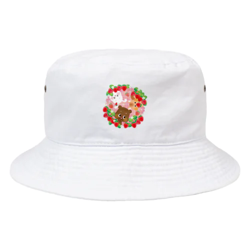 イチゴがいっぱい Bucket Hat