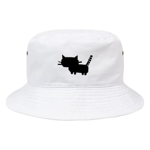 うちのぬん。 猫のシルエット 影絵 黒猫 ブラック マンチカン Bucket Hat