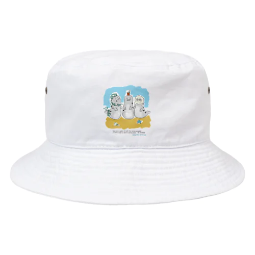 海ゴミに悩むアザラシ3兄弟 Bucket Hat