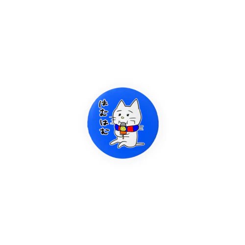 青と赤のサポーターねこさん。はむはむバッチ Tin Badge