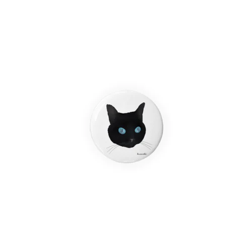 青い瞳の黒猫 Tin Badge