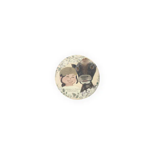 Smiling Girls Tin Badge