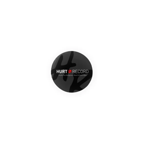 著作権フリーBGM配布サイト HURT RECORD ロゴ・カジュアルK 缶バッジ