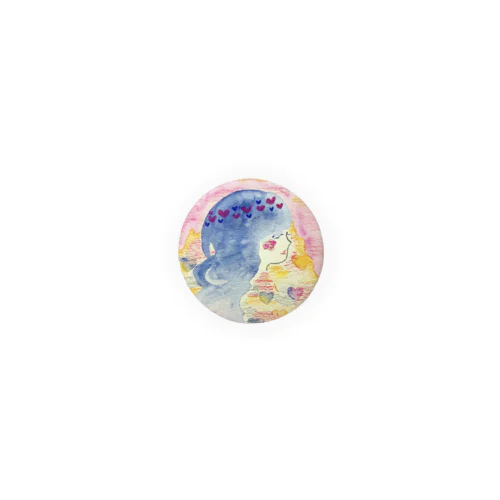 水彩画『恋する』2 Tin Badge