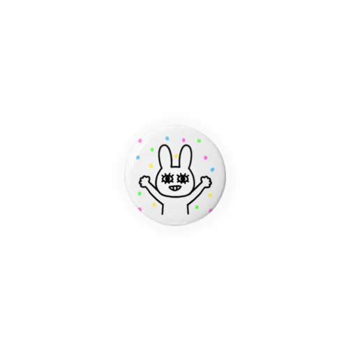 poker face rabbit（ピカピカ） Tin Badge