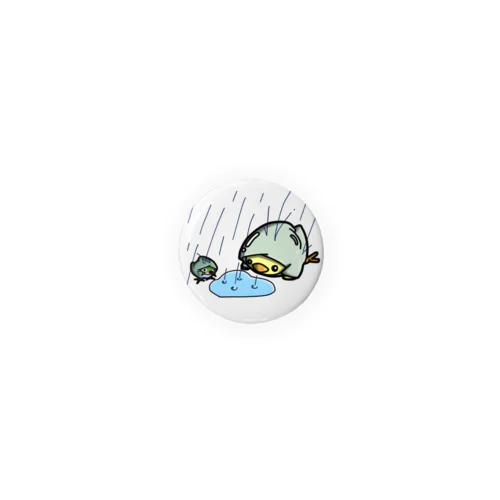 ひよこ男爵　雨ざーざー Tin Badge